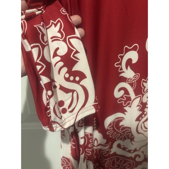 White Mark Tunic Top Women's XL Red White Scoop‎ Neck 3/4 Sleeve - Picture 6 of 11